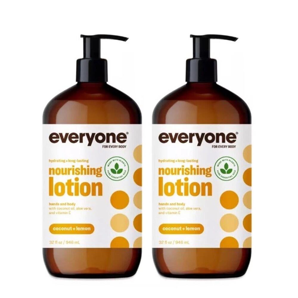 2 Pack of Everyone Nourishing Hand and Body Lotion, Coconut + Lemon (465)